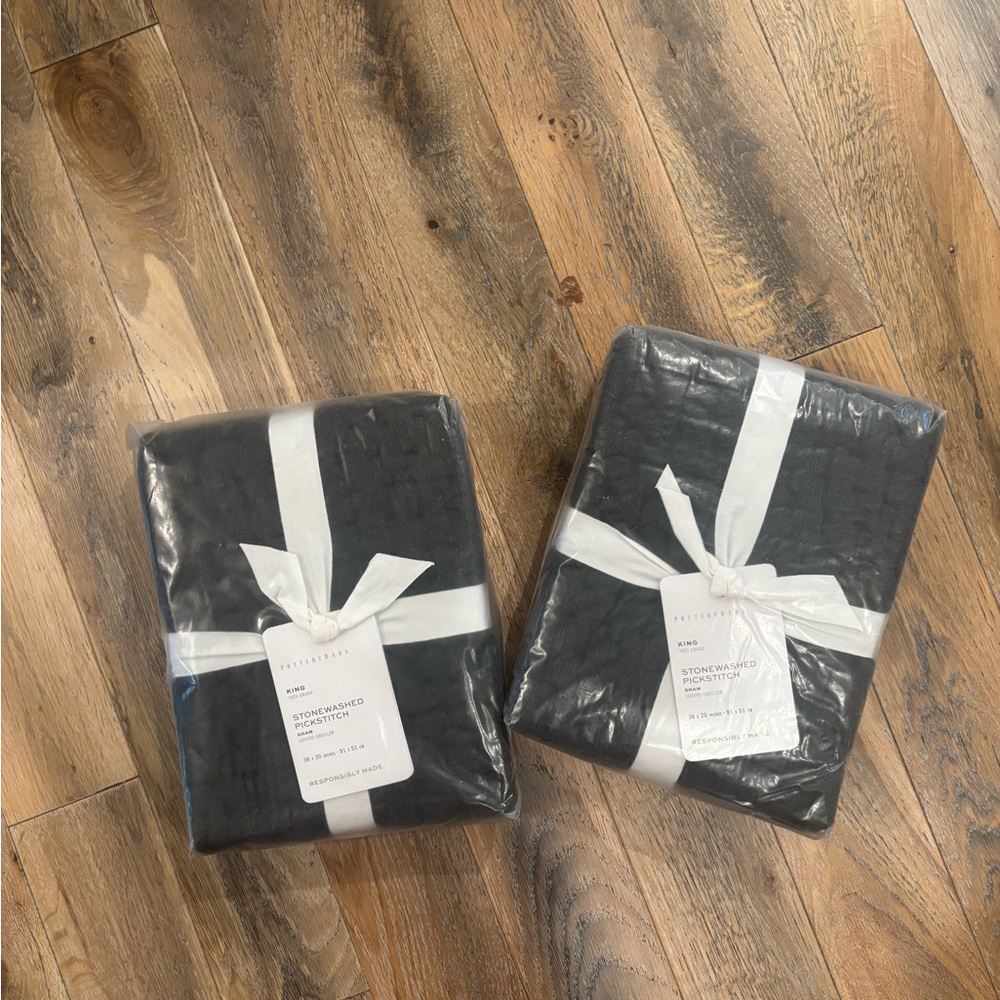 Pottery Barn Stonewashed Pickstitch King Sham (2)